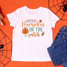 Load image into Gallery viewer, Cutest Pumpkin in the Patch Toddler Short Sleeve Tee
