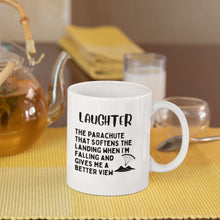 Load image into Gallery viewer, Laughter is a Parachute - It Softens the Landing Mug
