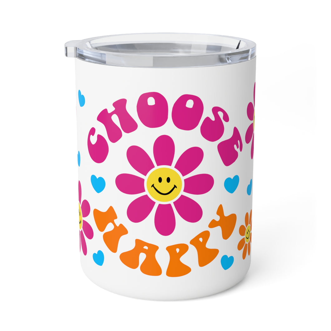 Choose Happy Insulated Coffee Mug, 10oz