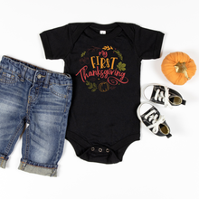 Load image into Gallery viewer, My First Thanksgiving Baby short sleeve one piece
