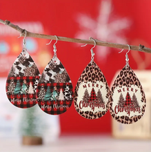 Load image into Gallery viewer, Animal Print Retro Style Christmas Earrings
