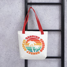 Load image into Gallery viewer, Sunrise Sunburn Sunset Repeat Tote bag
