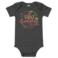 Load image into Gallery viewer, My First Thanksgiving Baby short sleeve one piece
