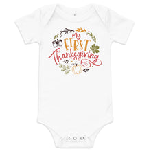 Load image into Gallery viewer, My First Thanksgiving Baby short sleeve one piece
