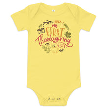 Load image into Gallery viewer, My First Thanksgiving Baby short sleeve one piece
