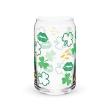 Load image into Gallery viewer, Shamrock Kisses Can-shaped glass
