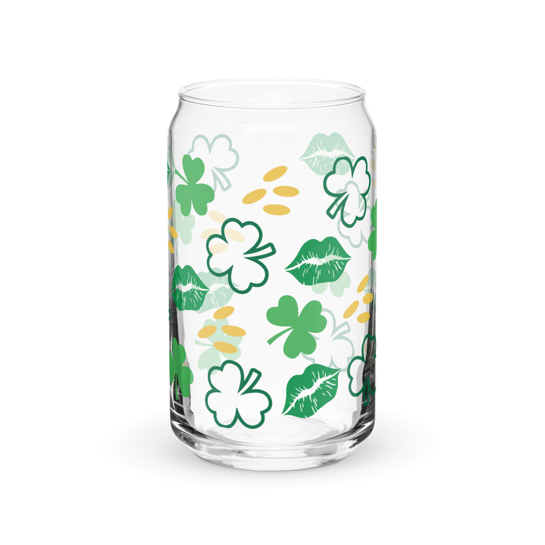 Shamrock Kisses Can-shaped glass