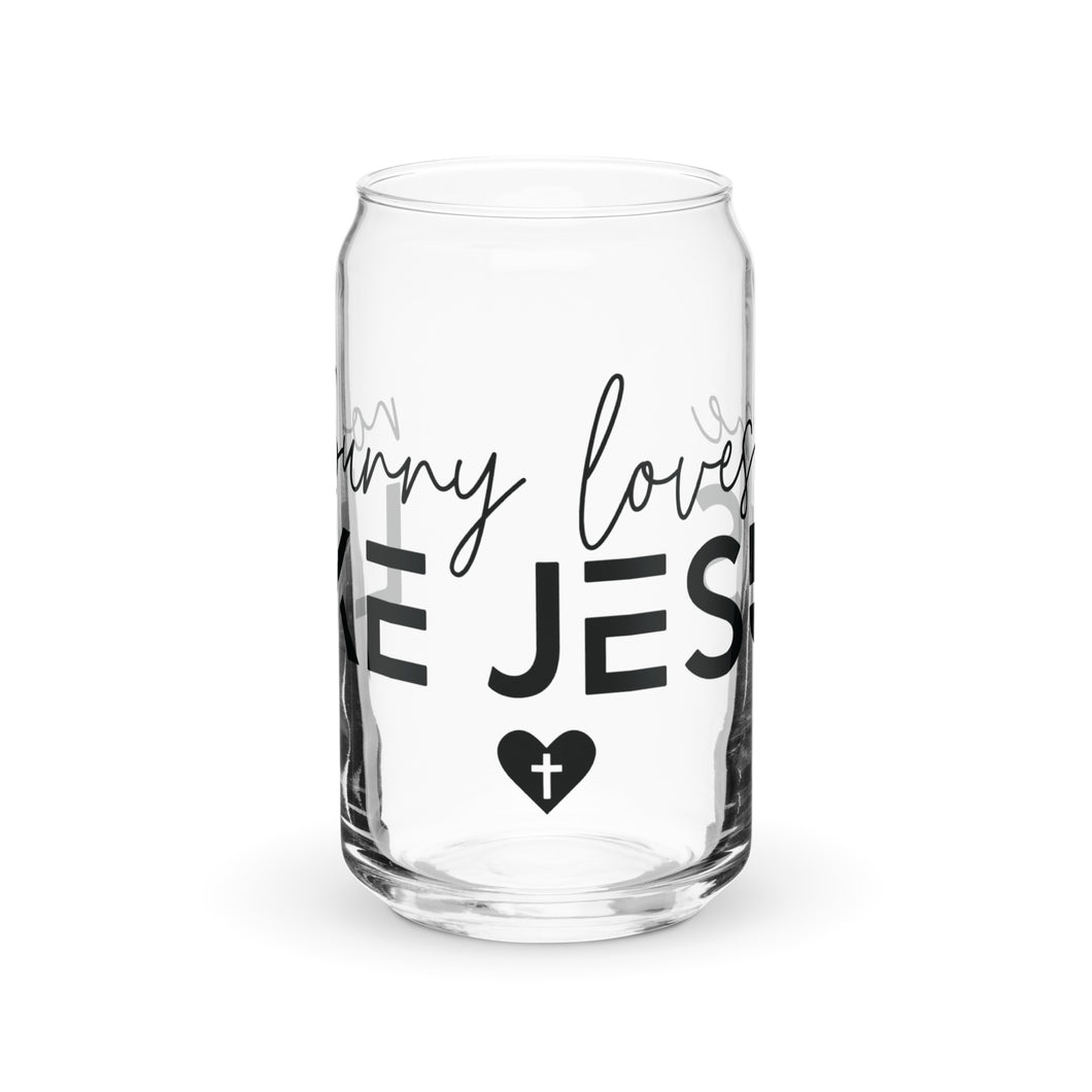 No Bunny Loves Me Like Jesus Can-shaped glass