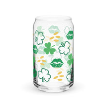 Load image into Gallery viewer, Shamrock Kisses Can-shaped glass
