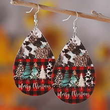 Load image into Gallery viewer, Animal Print Retro Style Christmas Earrings
