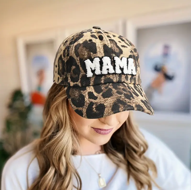 Mama Leopard Print Baseball Cap