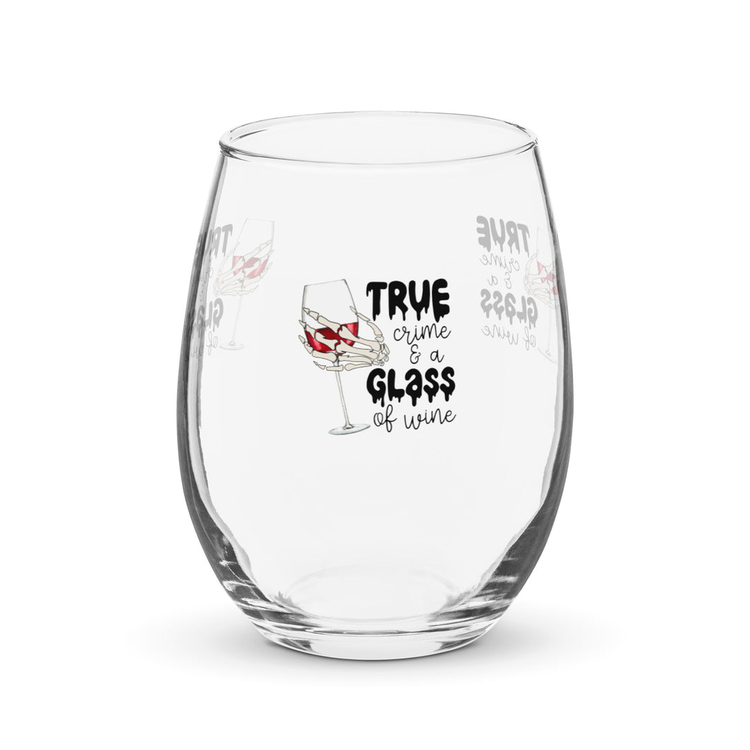 True Crime and a Glass of Wine Stemless wine glass