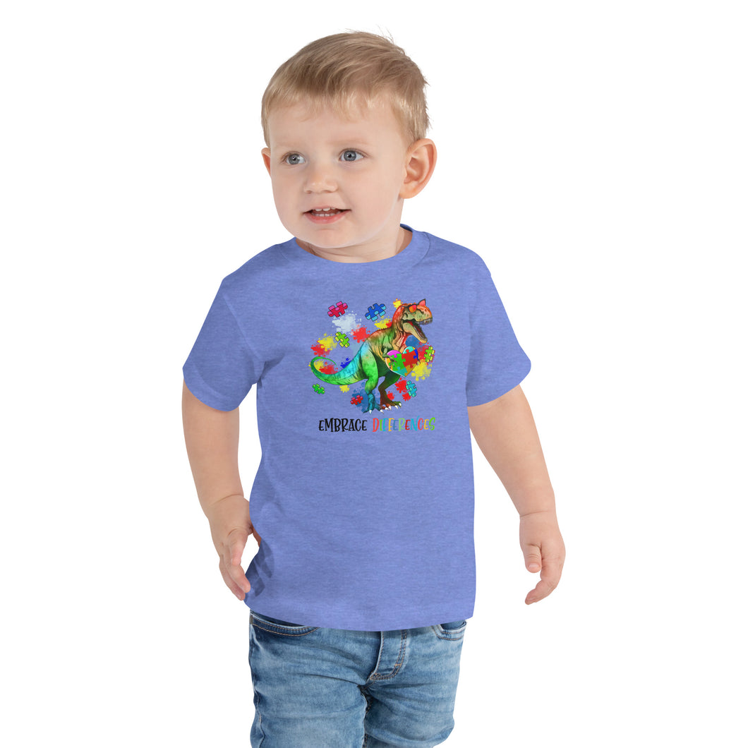 Embrace Differences T-Rex Toddler Short Sleeve Tee