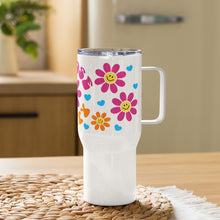 Load image into Gallery viewer, Choose Happy Retro Travel mug with a handle
