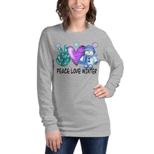 Load image into Gallery viewer, Peace Love Winter Unisex Long Sleeve Tee
