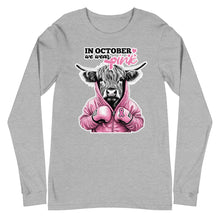 Load image into Gallery viewer, We Wear Pink Highland Cow Unisex Long Sleeve Tee
