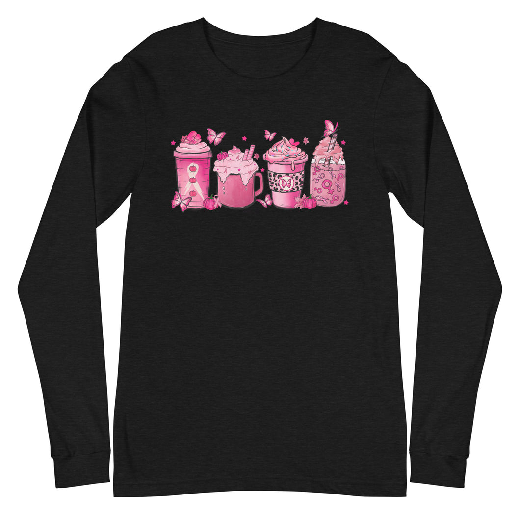 Breast Cancer Coffee Unisex Long Sleeve Tee