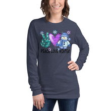 Load image into Gallery viewer, Peace Love Winter Unisex Long Sleeve Tee
