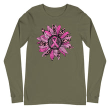 Load image into Gallery viewer, Breast Cancer Leopard Flower Unisex Long Sleeve Tee
