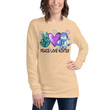 Load image into Gallery viewer, Peace Love Winter Unisex Long Sleeve Tee
