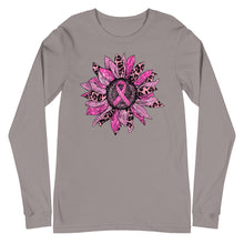 Load image into Gallery viewer, Breast Cancer Leopard Flower Unisex Long Sleeve Tee
