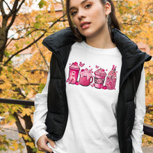 Load image into Gallery viewer, Breast Cancer Coffee Unisex Long Sleeve Tee
