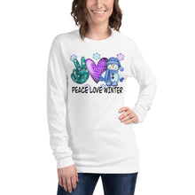 Load image into Gallery viewer, Peace Love Winter Unisex Long Sleeve Tee
