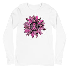 Load image into Gallery viewer, Breast Cancer Leopard Flower Unisex Long Sleeve Tee
