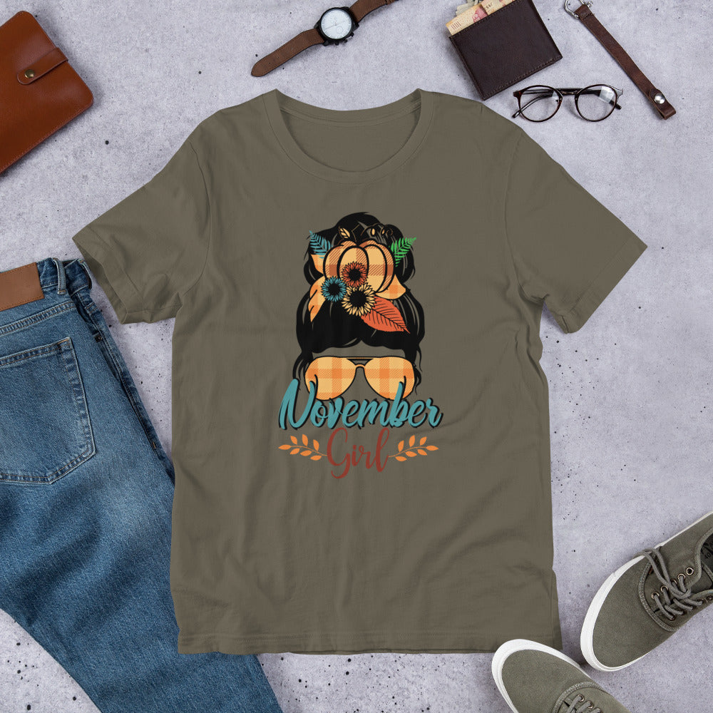 November Girl Unisex Fall t-shirt