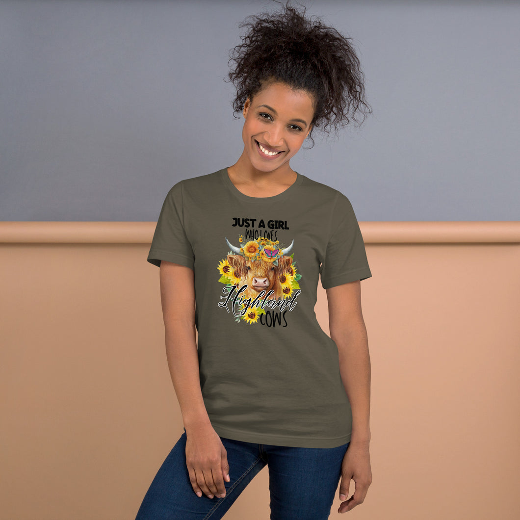 Just A Girl Who Loves Highland Cows Unisex t-shirt