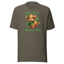 Load image into Gallery viewer, Spread Love Like Shamrocks In Spring (Highland Cows) Unisex t-shirt
