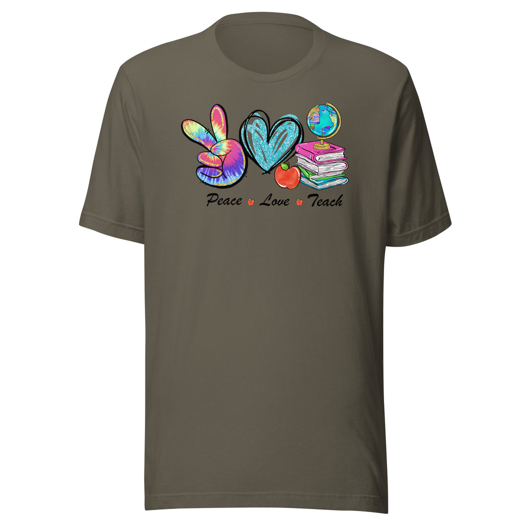 Peace Love Teach Unisex t-shirt