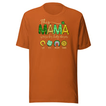 Load image into Gallery viewer, This Mama Wears Her Lucky Charms (Dark Colors) Unisex t-shirt
