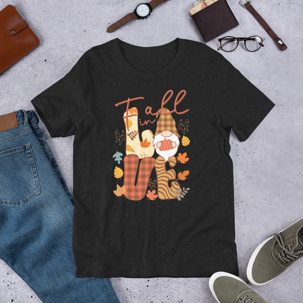 Fall in Love Gnome Unisex t-shirt