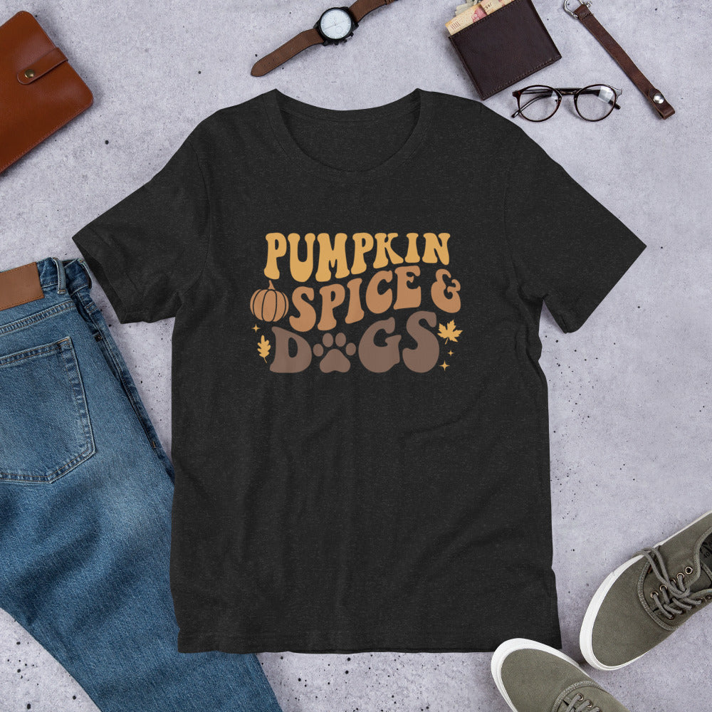 Pumpkin Spice and Dogs Unisex t-shirt