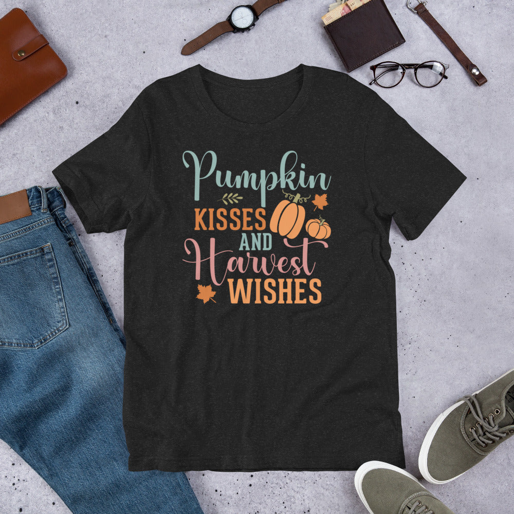 Pumpkin Kisses and Harvest Wishes Unisex t-shirt