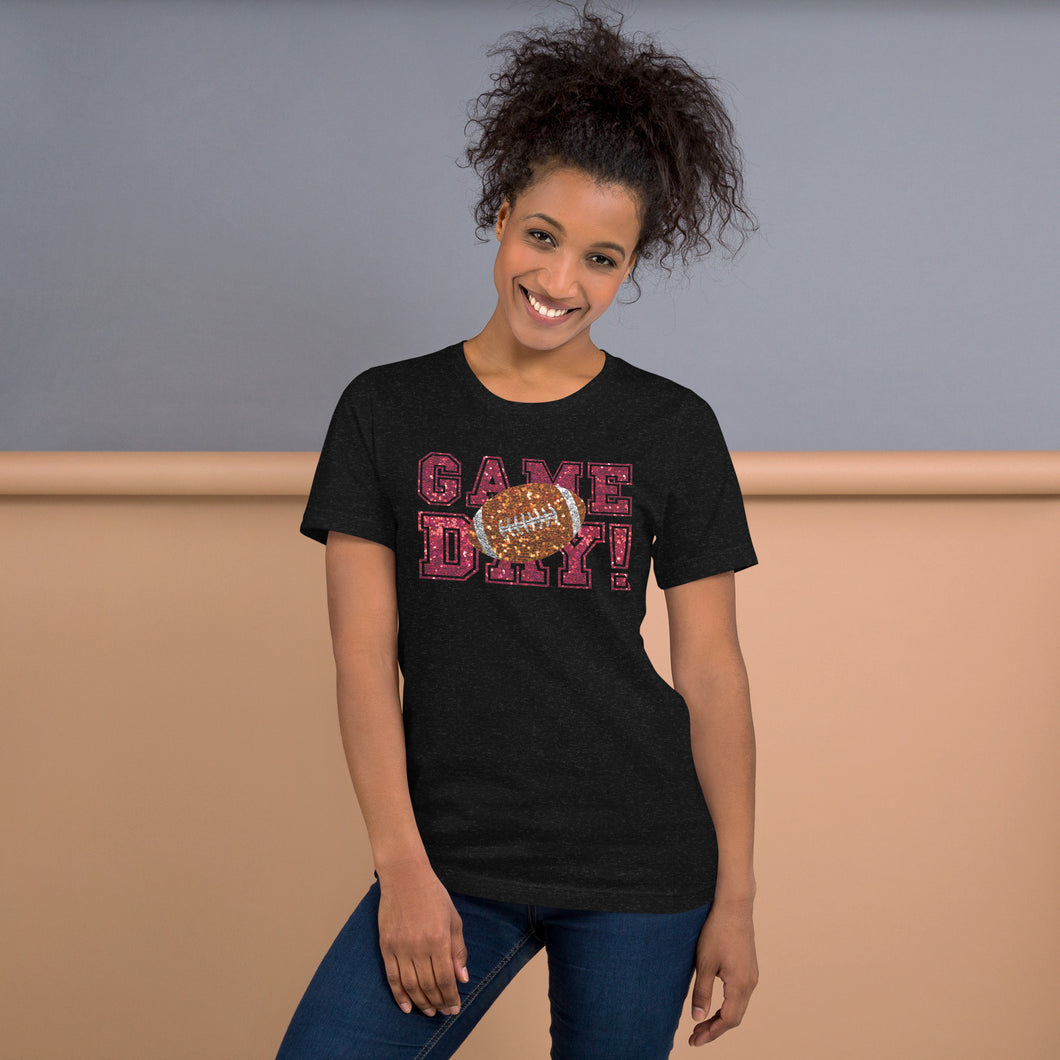 Game Day (red glitter) Unisex t-shirt