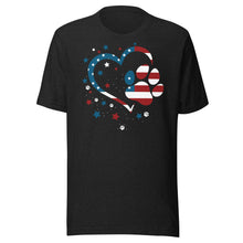 Load image into Gallery viewer, Patriotic Heart and Pet Paw Unisex t-shirt
