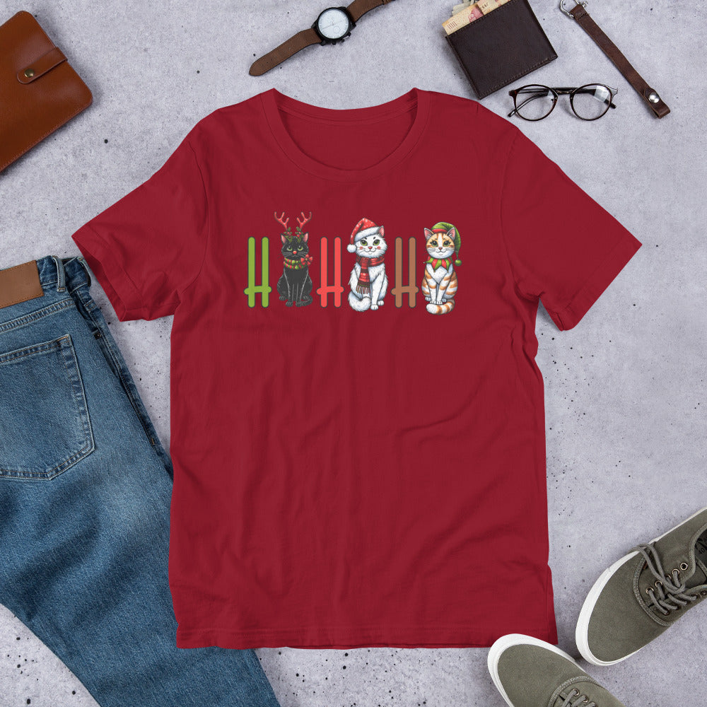 Ho Ho Ho (cats) Unisex t-shirt