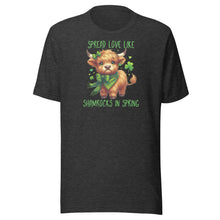 Load image into Gallery viewer, Spread Love Like Shamrocks In Spring (Highland Cows) Unisex t-shirt
