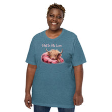 Load image into Gallery viewer, Rest In His Love (highland cow) Unisex t-shirt
