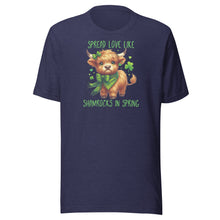 Load image into Gallery viewer, Spread Love Like Shamrocks In Spring (Highland Cows) Unisex t-shirt
