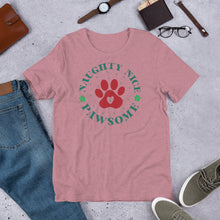 Load image into Gallery viewer, Naughty Nice Pawsome Unisex t-shirt
