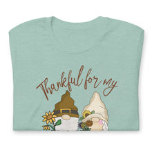 Load image into Gallery viewer, Thankful For My Gnomies Unisex t-shirt (Lighter Colors)
