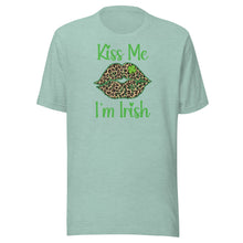 Load image into Gallery viewer, Kiss Me, I’m Irish (leopard lips) Unisex t-shirt
