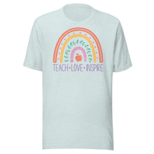 Load image into Gallery viewer, Teach Love Inspire Rainbow Unisex t-shirt
