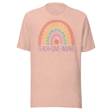 Load image into Gallery viewer, Teach Love Inspire Rainbow Unisex t-shirt
