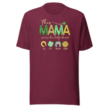 Load image into Gallery viewer, This Mama Wears Her Lucky Charms (Dark Colors) Unisex t-shirt
