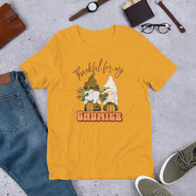 Load image into Gallery viewer, Thankful For My Gnomies Unisex t-shirt (Lighter Colors)
