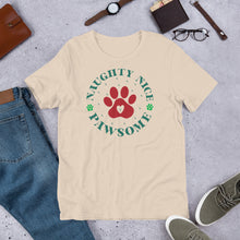 Load image into Gallery viewer, Naughty Nice Pawsome Unisex t-shirt
